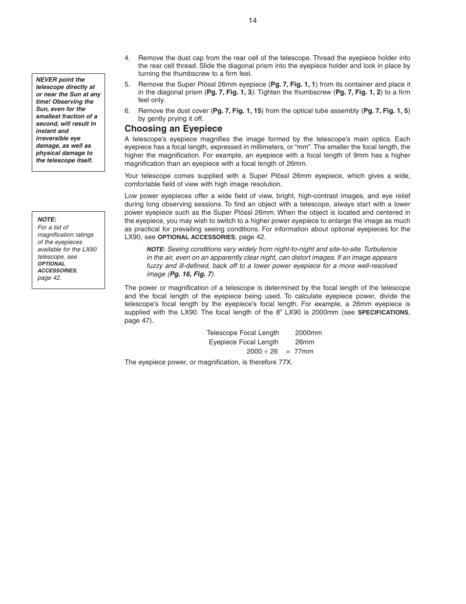 Choosing an eyepiece | Meade Instruments LX90 ACF/SC User Manual | Page 14 / 60