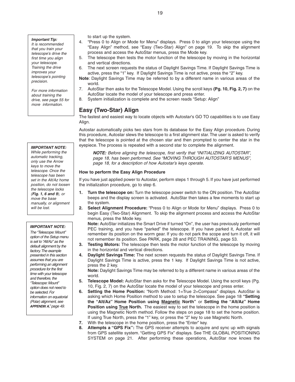 Easy (two-star) align | Meade Instruments LX90 ACF/SC User Manual | Page 19 / 60