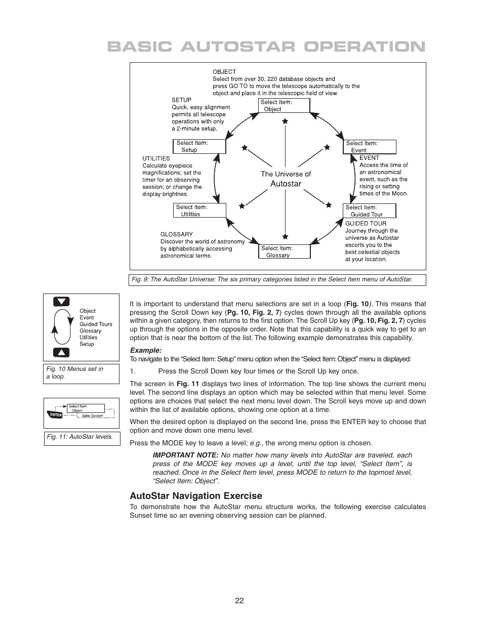 Basic autostar operation | Meade Instruments LX90 ACF/SC User Manual | Page 22 / 60