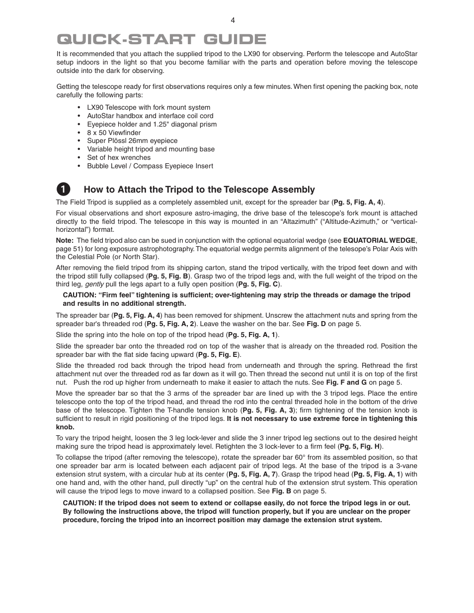 Quick-start guide | Meade Instruments LX90 ACF/SC User Manual | Page 4 / 60