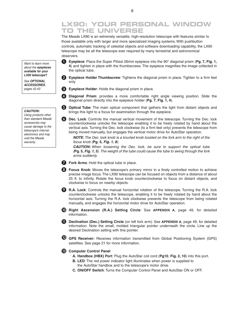 Lx90: your personal window to the universe | Meade Instruments LX90 ACF/SC User Manual | Page 8 / 60