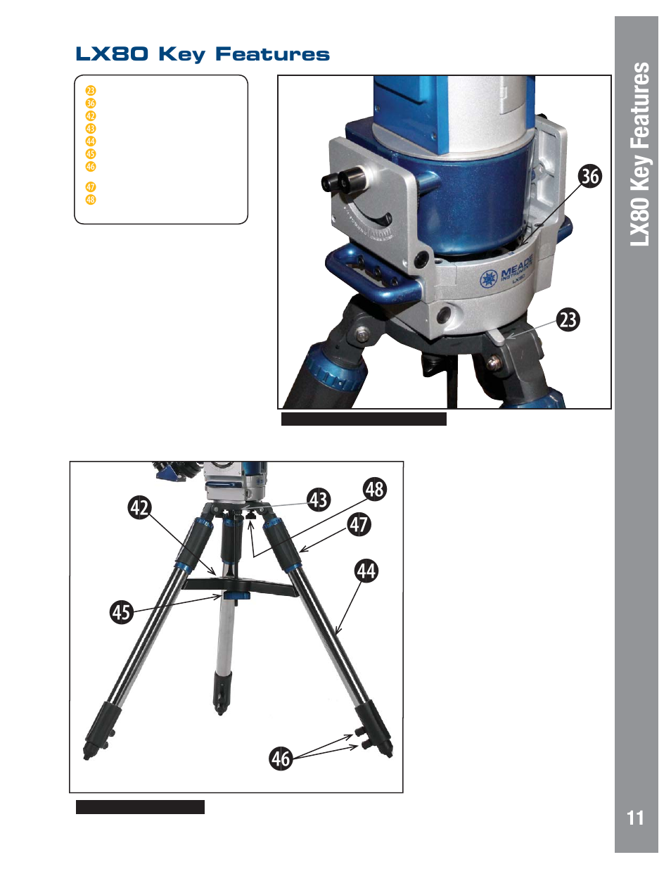 Lx80 key f eatures, Lx80 key features | Meade Instruments LX80 User Manual | Page 11 / 72