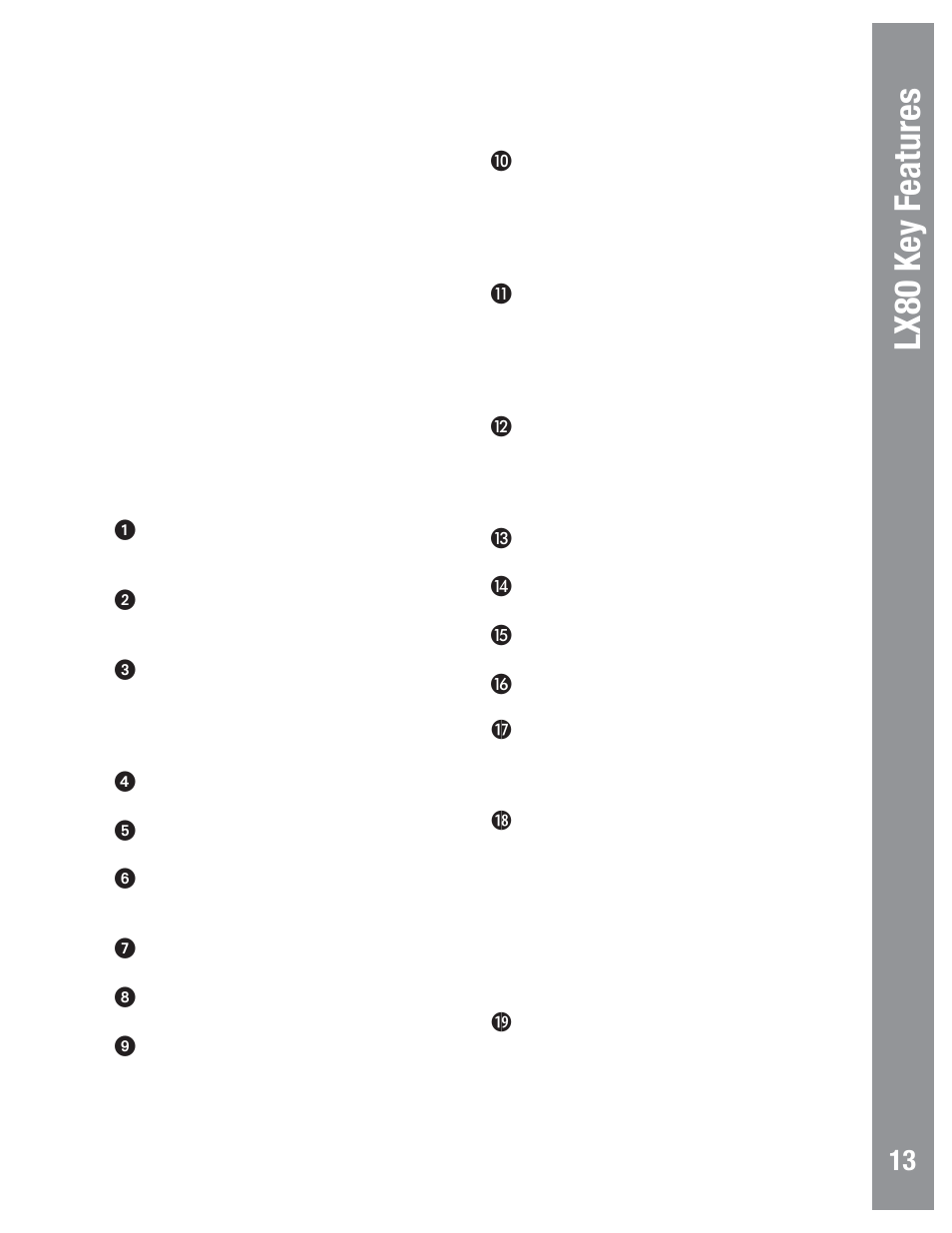 Lx80 key f eatures | Meade Instruments LX80 User Manual | Page 13 / 72