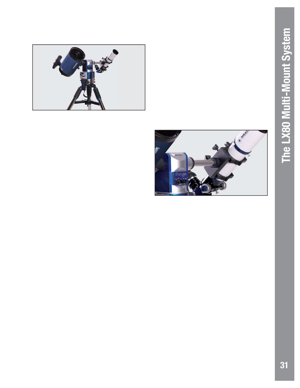 The lx80 multi-mount system | Meade Instruments LX80 User Manual | Page 31 / 72