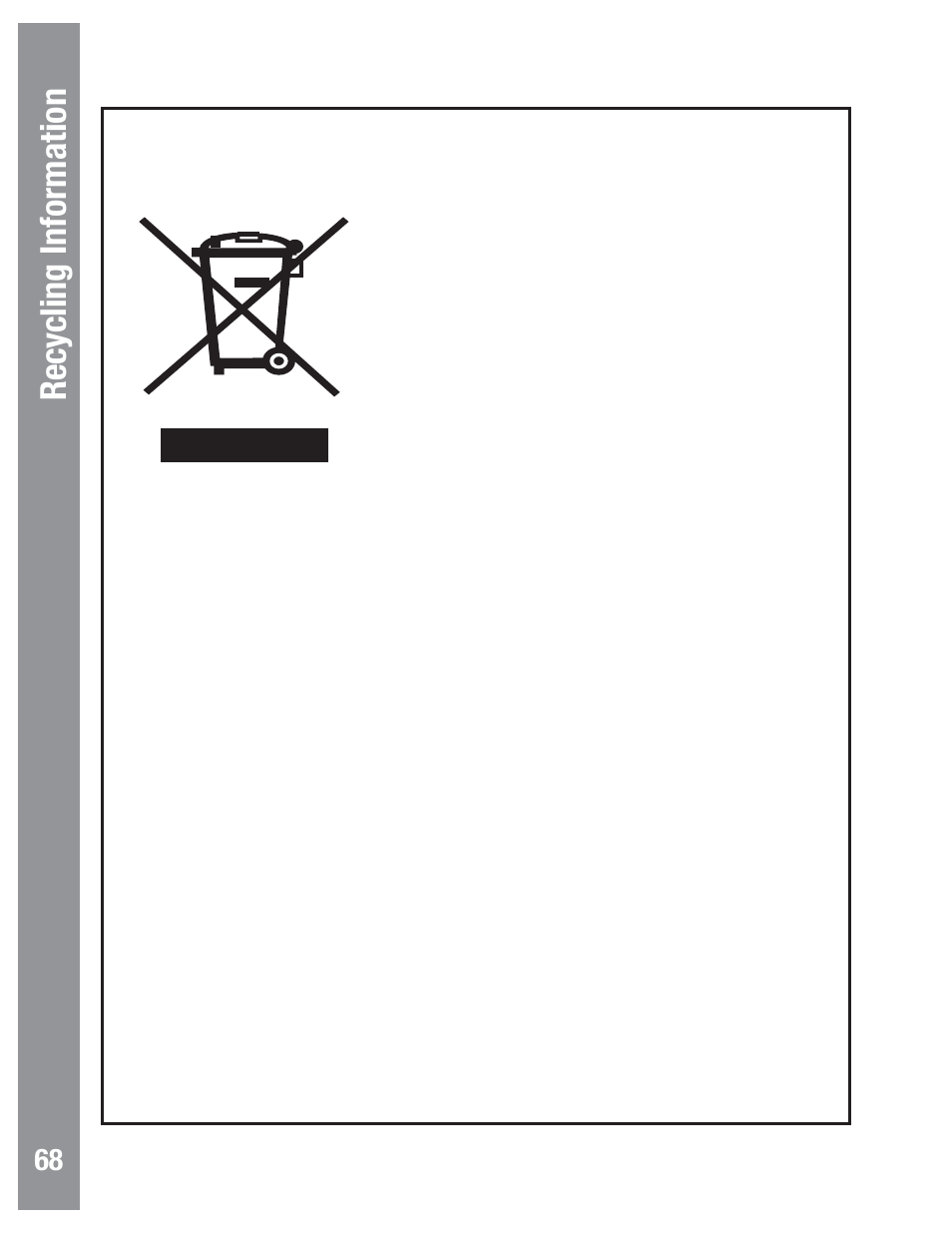 Audiostar #497 handbo x rec yc ling information, Recycling information | Meade Instruments LX80 User Manual | Page 68 / 72