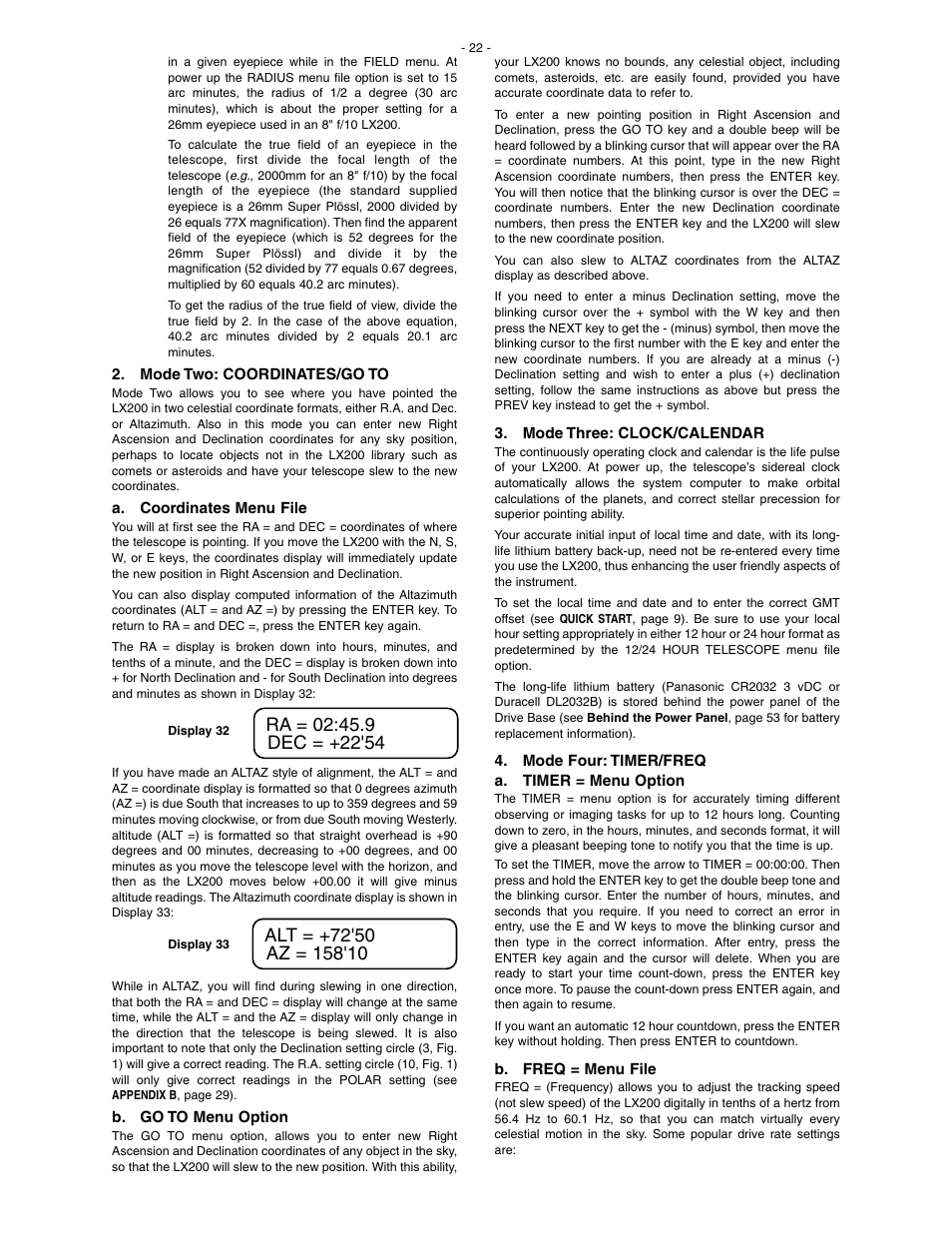 Meade Instruments LX200 Classic User Manual | Page 22 / 64