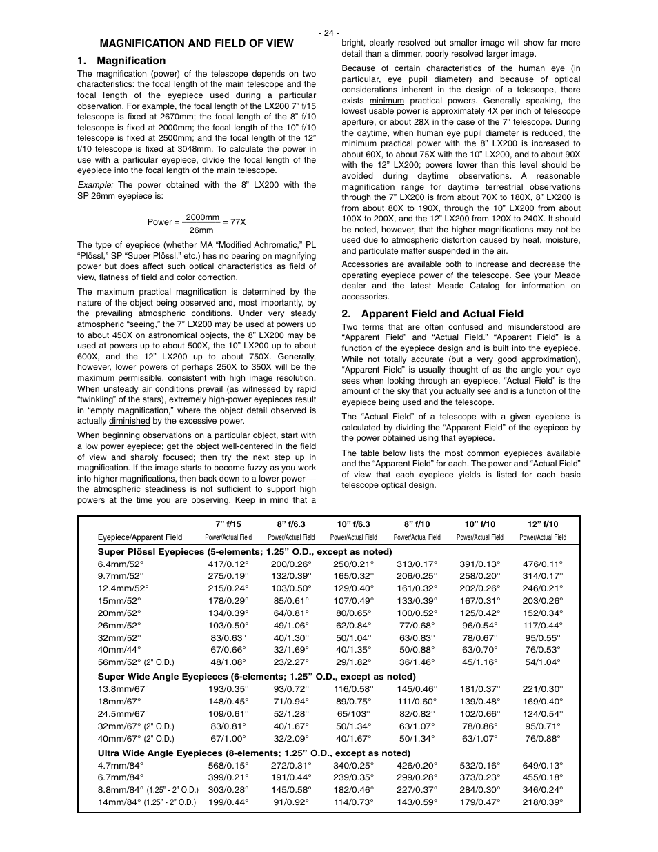 Meade Instruments LX200 Classic User Manual | Page 24 / 64