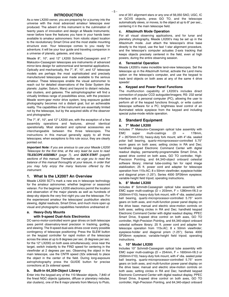 Meade Instruments LX200 Classic User Manual | Page 5 / 64