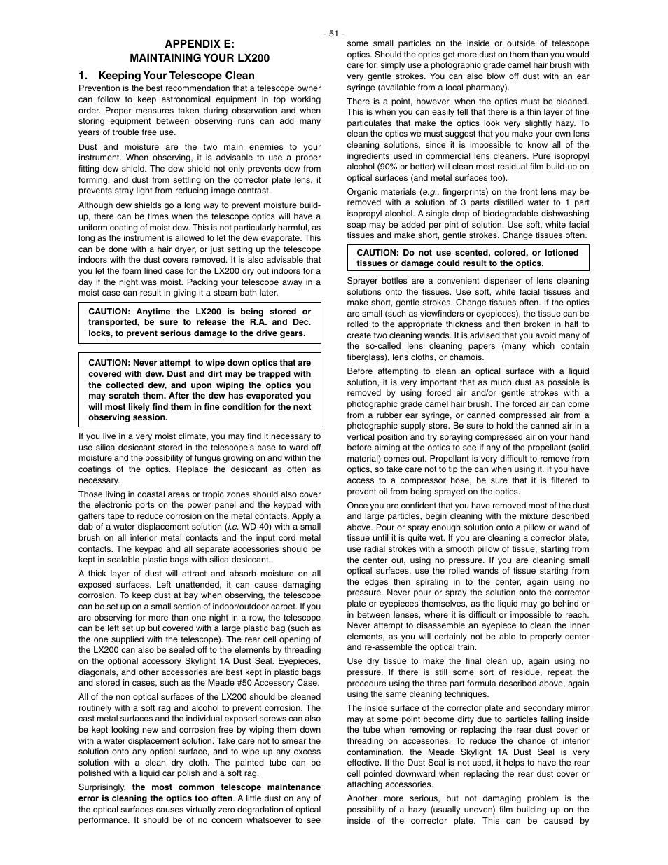 Meade Instruments LX200 Classic User Manual | Page 51 / 64