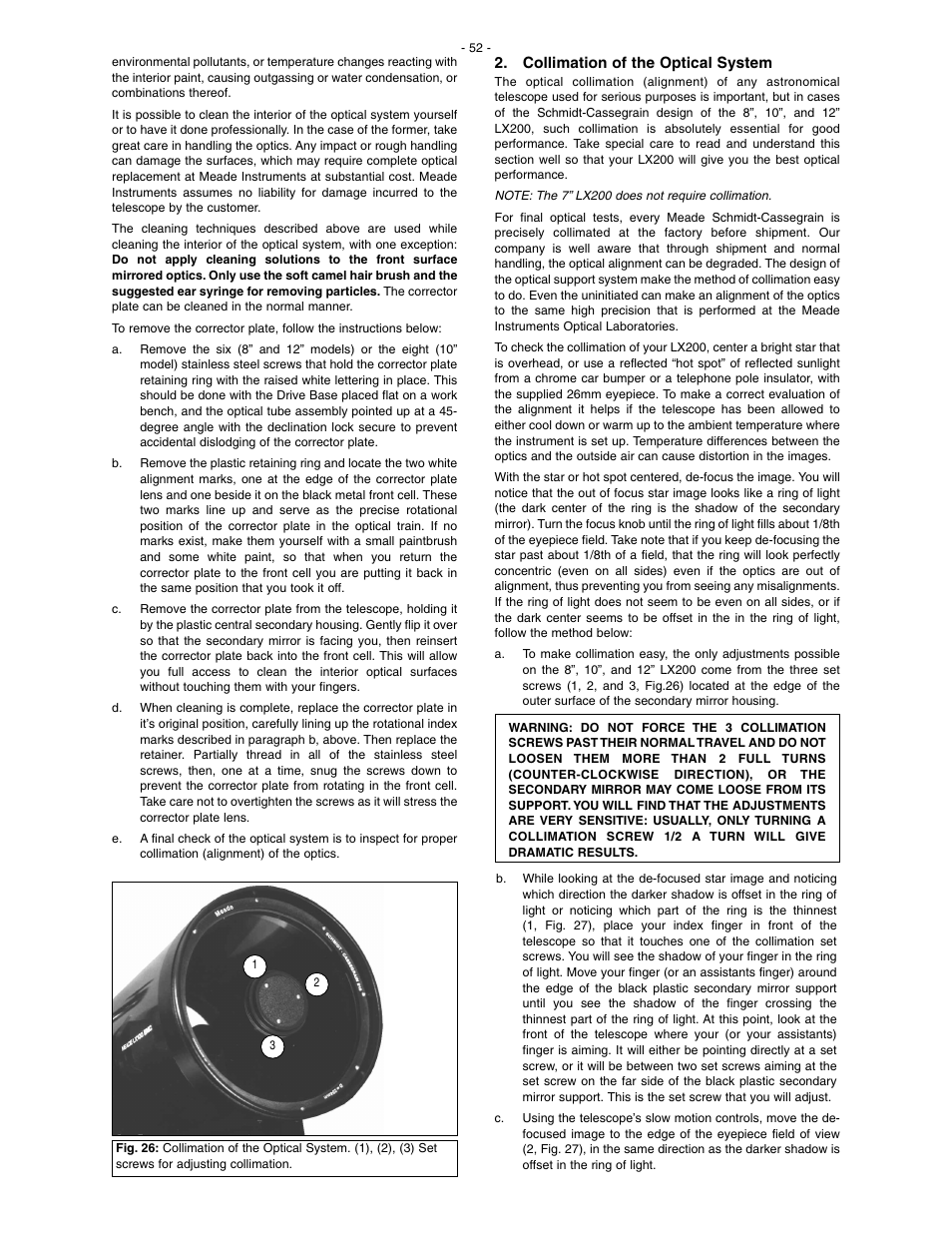 Meade Instruments LX200 Classic User Manual | Page 52 / 64