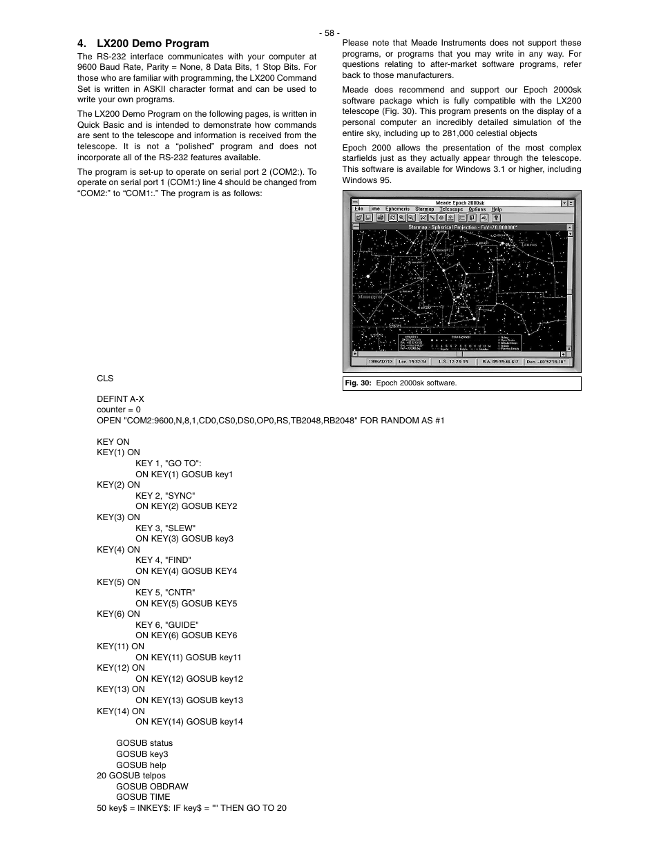 Meade Instruments LX200 Classic User Manual | Page 58 / 64