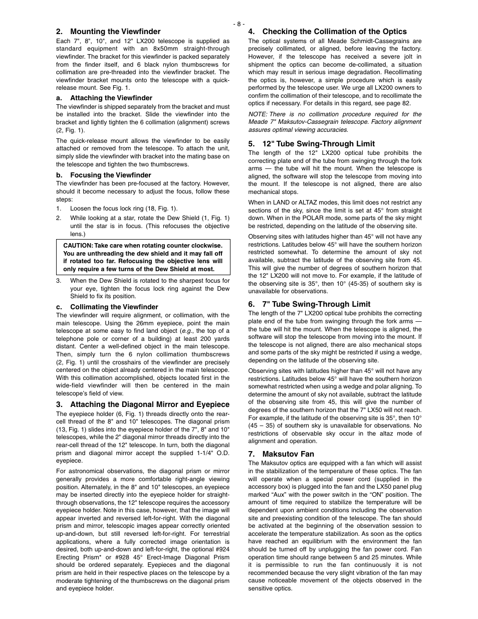 Meade Instruments LX200 Classic User Manual | Page 8 / 64