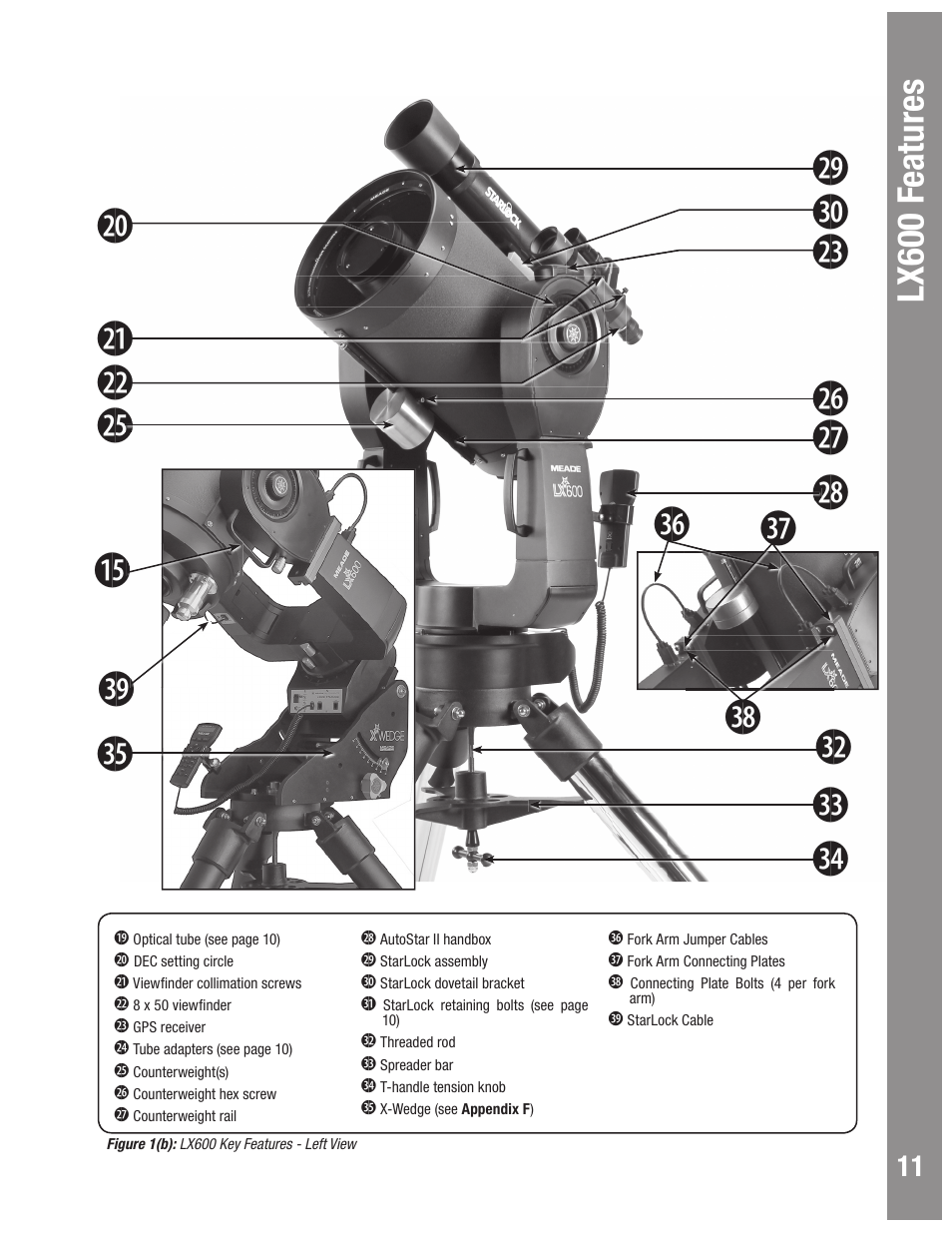 Lx600 f eatures | Meade Instruments LX600 User Manual | Page 11 / 72