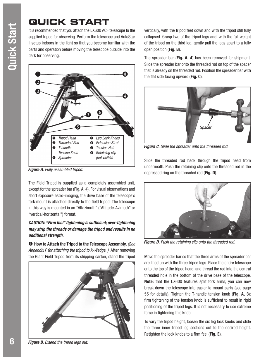 Autostar #497 handbox quick start, Quick start | Meade Instruments LX600 User Manual | Page 6 / 72