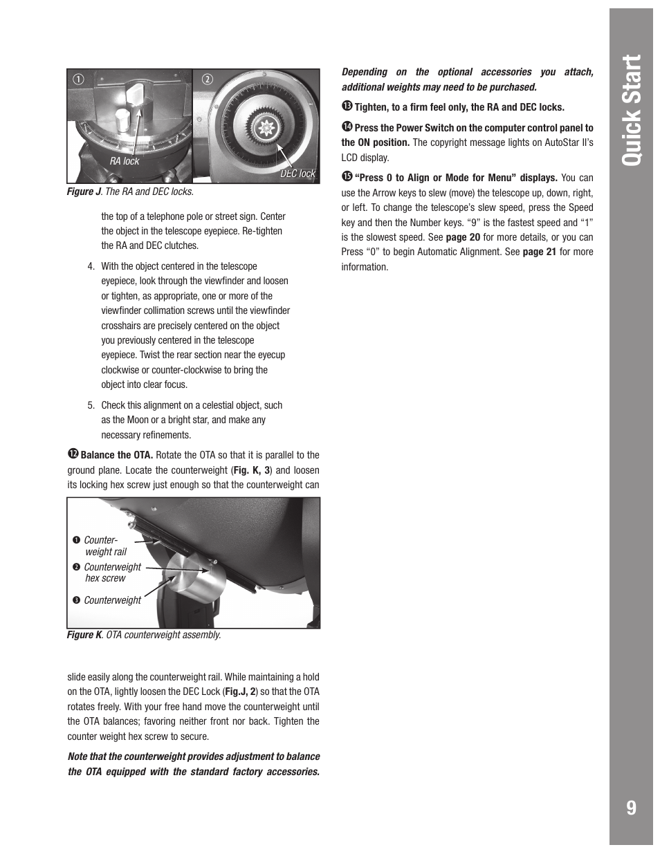 Quick start | Meade Instruments LX600 User Manual | Page 9 / 72