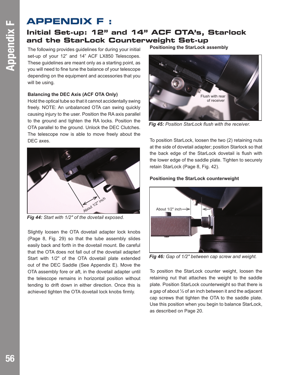 Autostar #497 handbox appendix f, Appendix f | Meade Instruments LX850 User Manual | Page 56 / 60