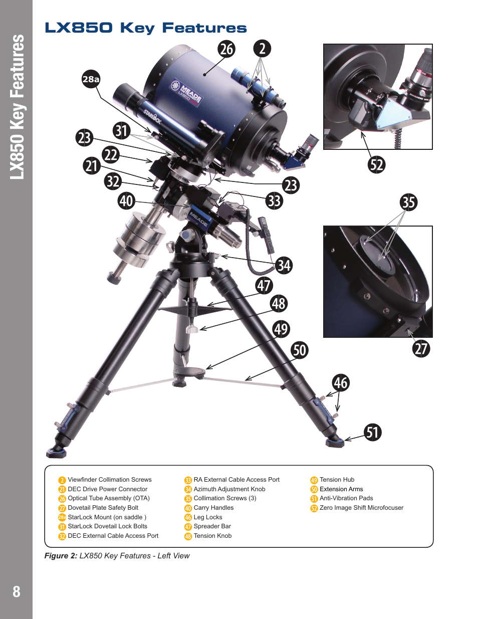 C3! 2, Lx850 key features | Meade Instruments LX850 User Manual | Page 8 / 60