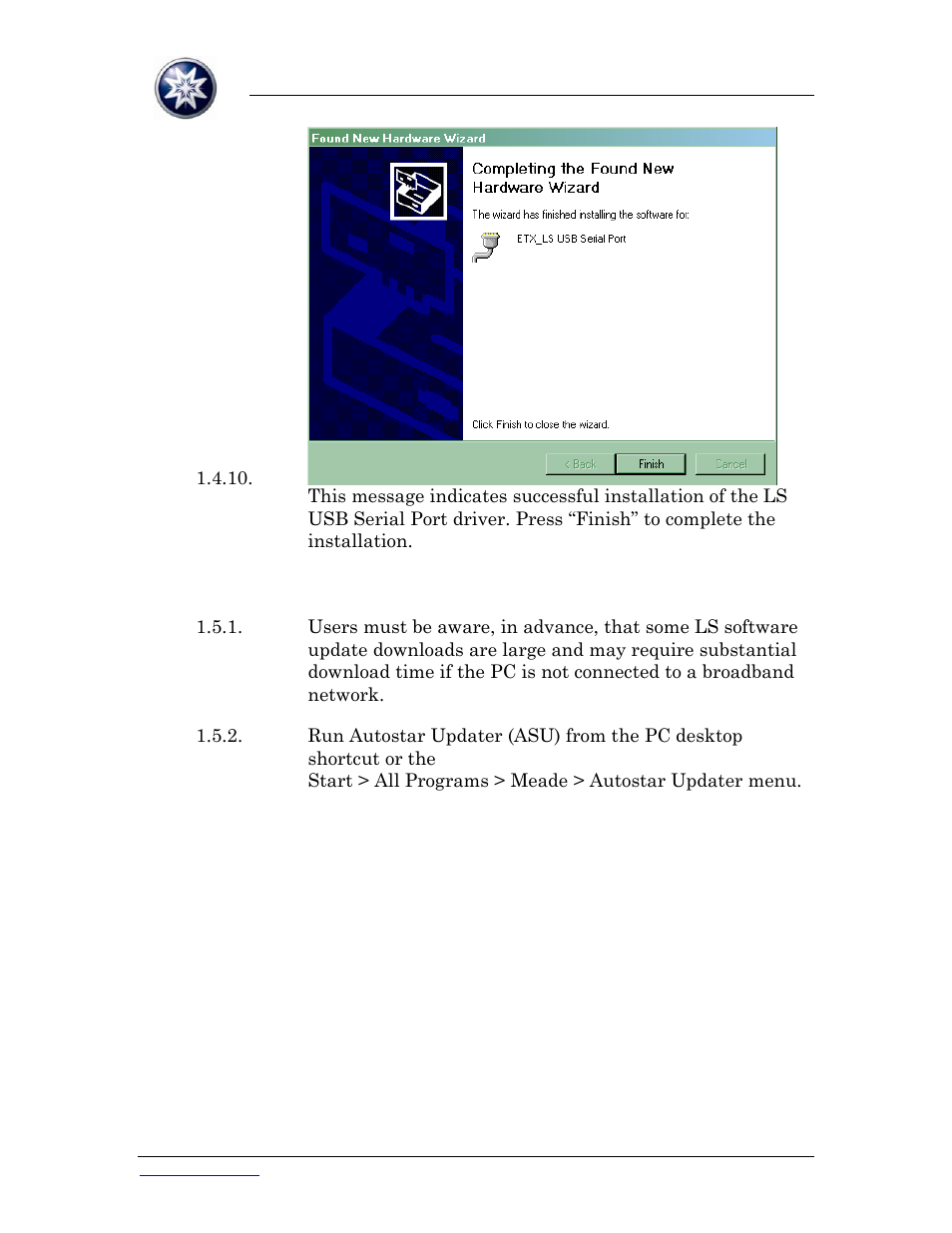 Meade Instruments ETX-LS Software Update Instructions User Manual | Page 13 / 20