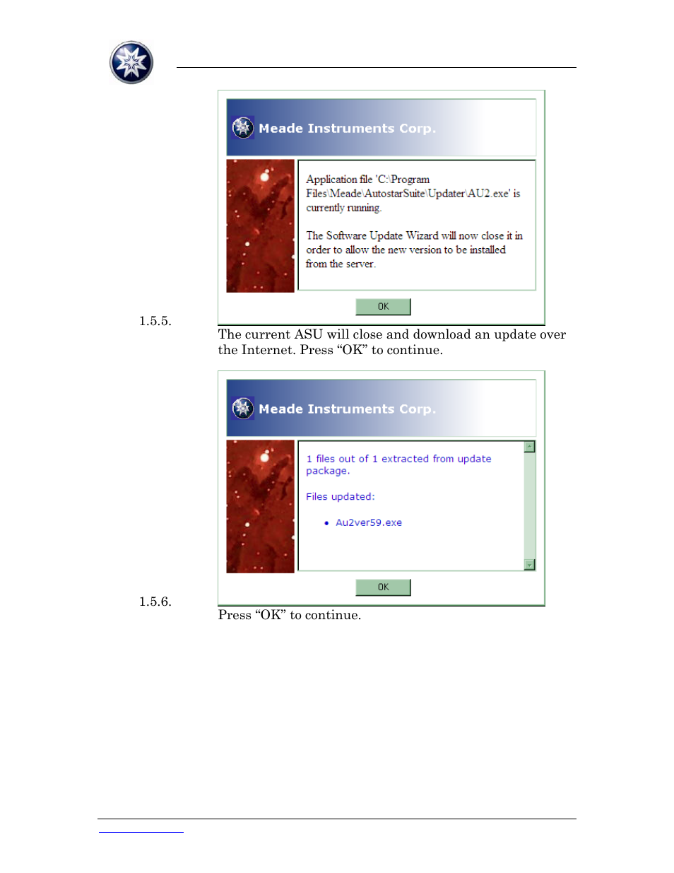 Meade Instruments ETX-LS Software Update Instructions User Manual | Page 15 / 20