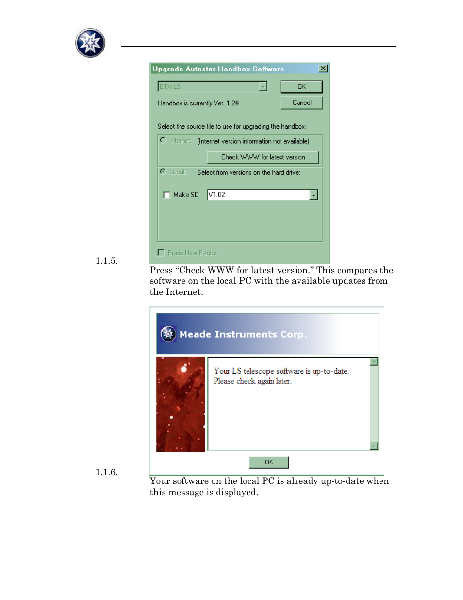 Meade Instruments ETX-LS Software Update Instructions User Manual | Page 2 / 20