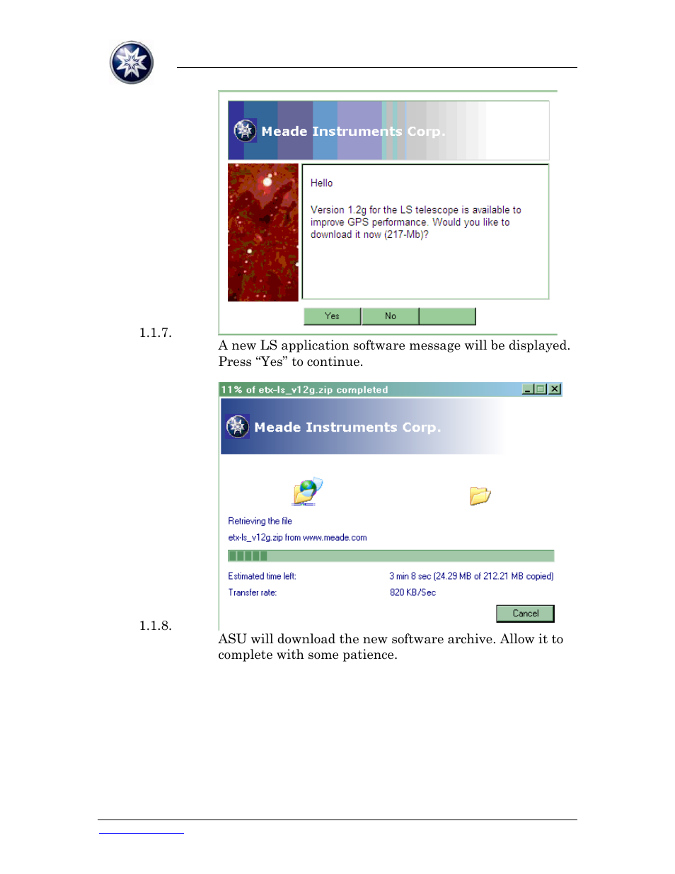 Meade Instruments ETX-LS Software Update Instructions User Manual | Page 3 / 20