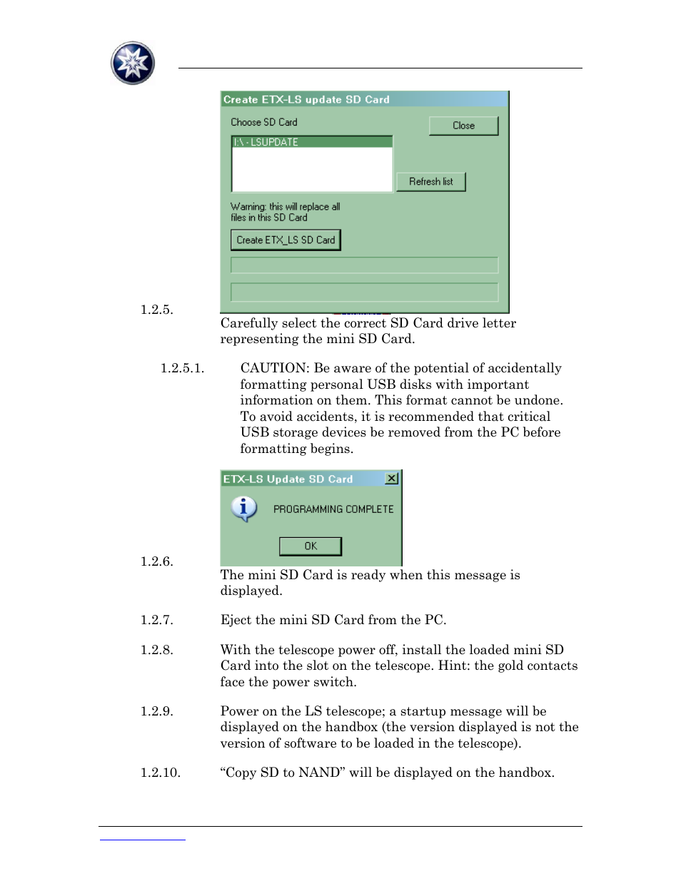 Meade Instruments ETX-LS Software Update Instructions User Manual | Page 8 / 20