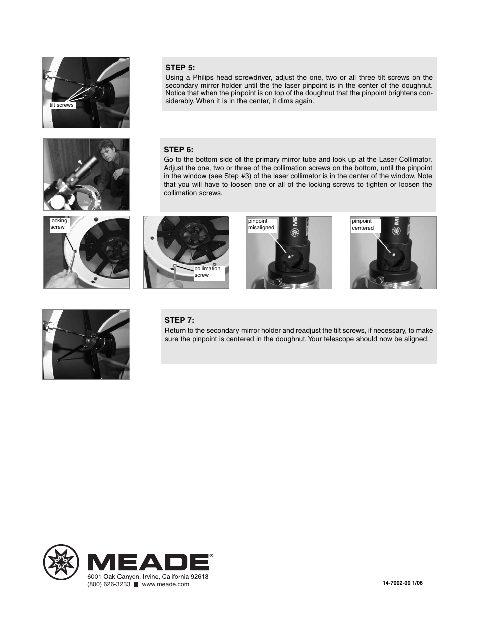 Meade Instruments LightBridge Laser Collimator Instructions User Manual | Page 2 / 2