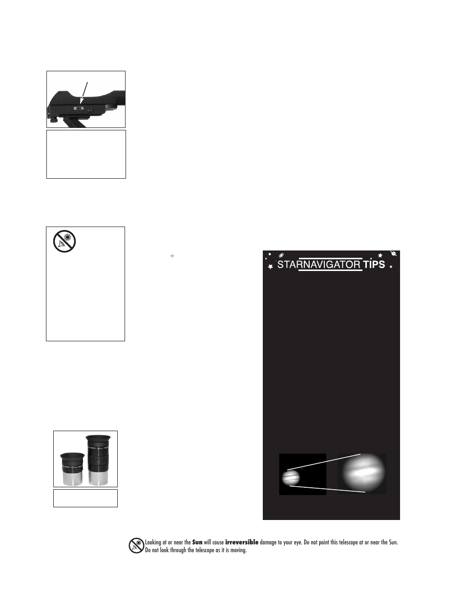 Choosing an eyepiece, Too much power | Meade Instruments StarNavigator Series User Manual | Page 15 / 48