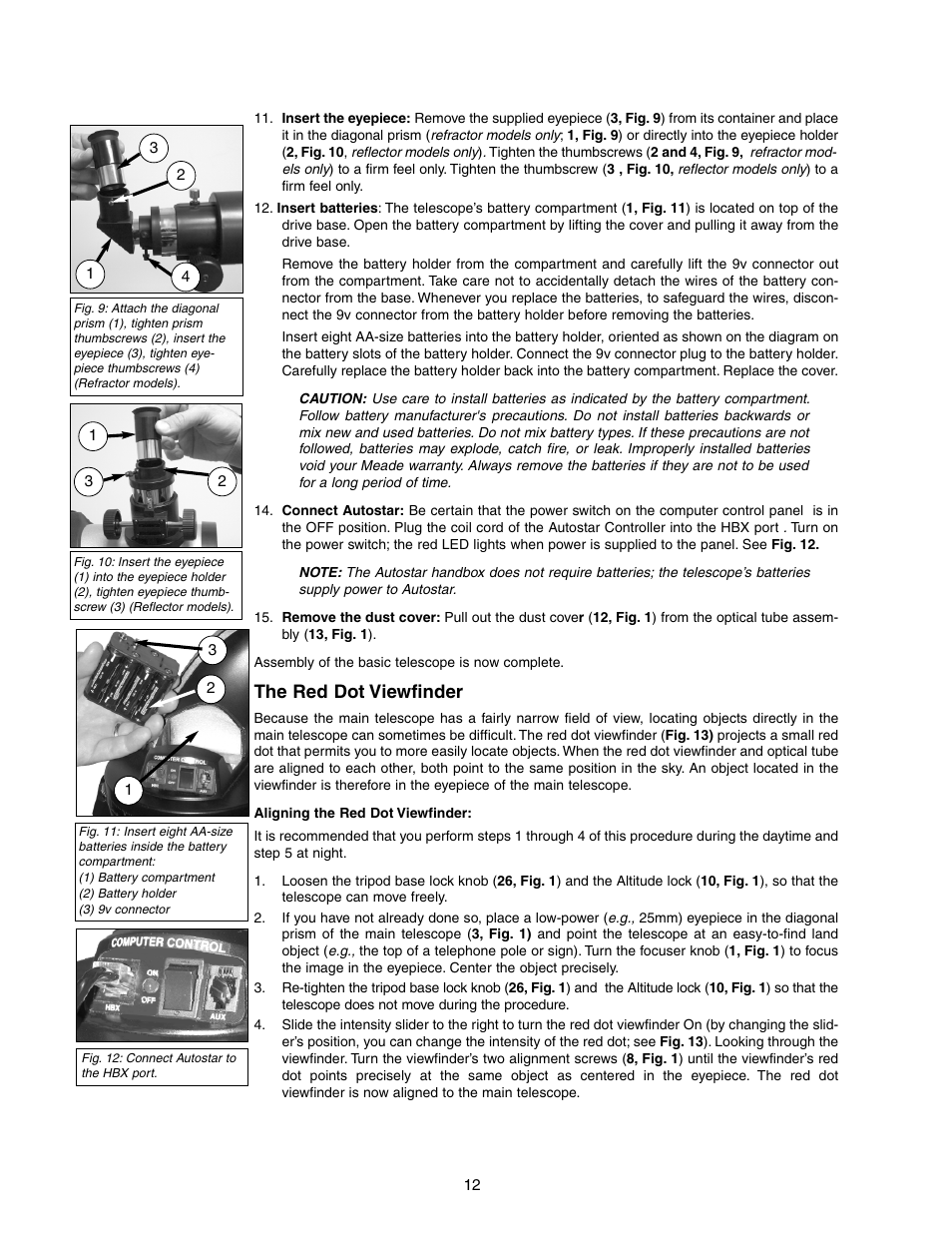 The red dot viewfinder | Meade Instruments DS-2090AT-TC User Manual | Page 12 / 44