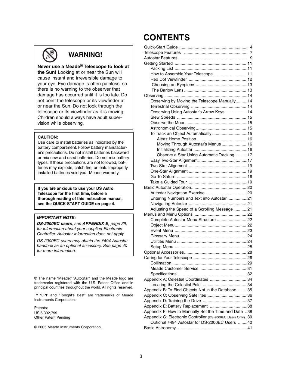 Meade Instruments DS-2090AT-TC User Manual | Page 3 / 44