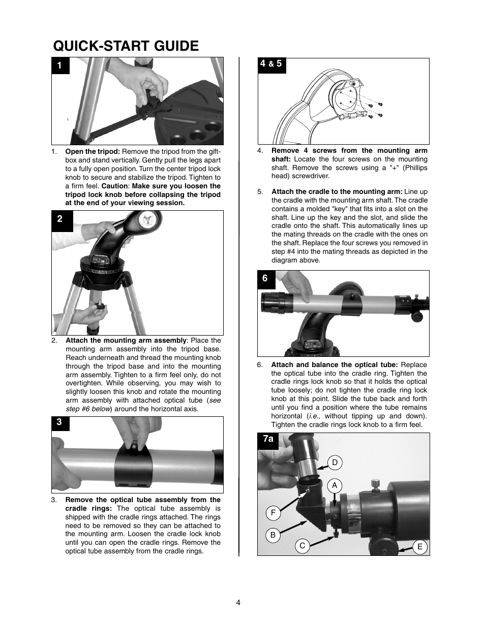 Quick-start guide | Meade Instruments DS-2090AT-TC User Manual | Page 4 / 44