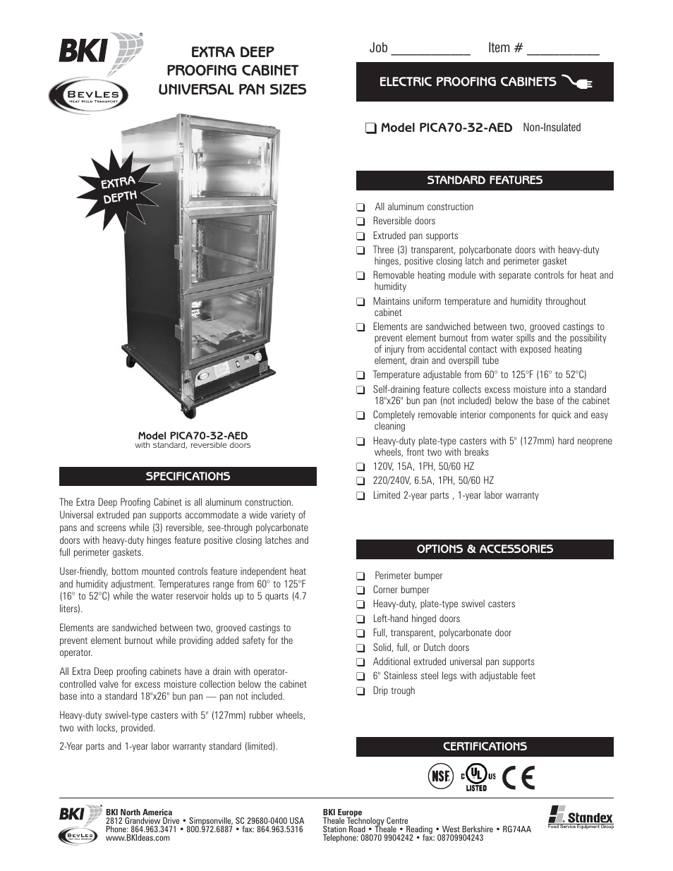 BevLes PICA70-32-AED User Manual | 2 pages