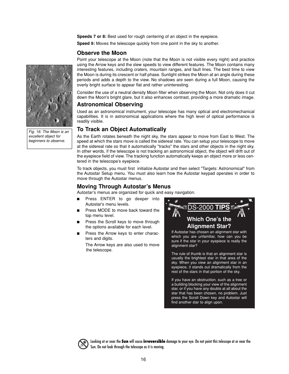 Ds-2000, Tips | Meade Instruments DS-2000 Generation II Telescopes with LNT module User Manual | Page 16 / 48