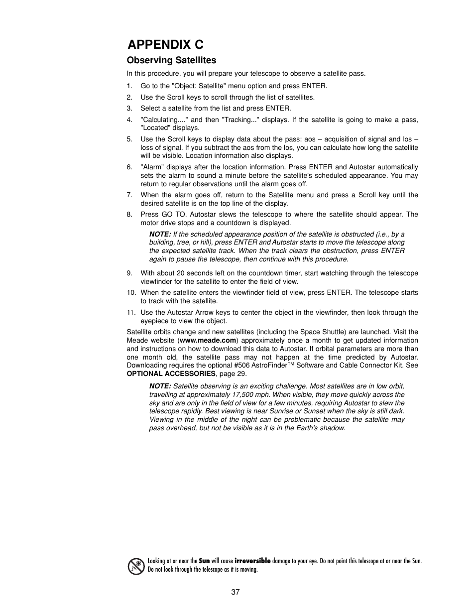Appendix c | Meade Instruments DS-2000 Generation II Telescopes with LNT module User Manual | Page 37 / 48