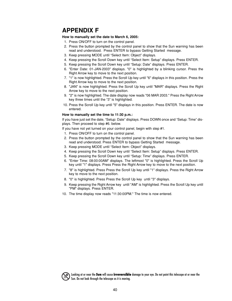 Appendix f | Meade Instruments DS-2000 Generation II Telescopes with LNT module User Manual | Page 40 / 48