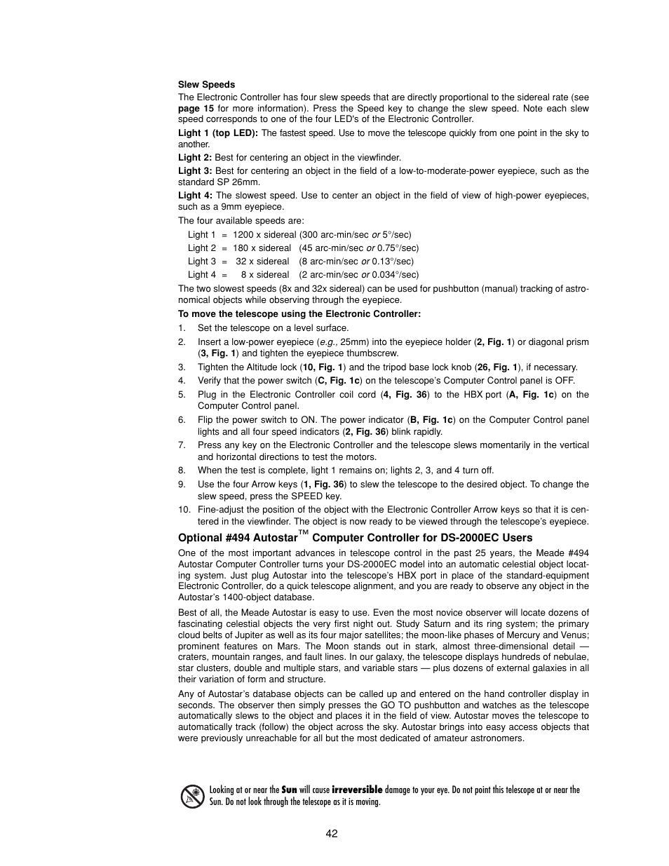Meade Instruments DS-2000 Generation II Telescopes with LNT module User Manual | Page 42 / 48