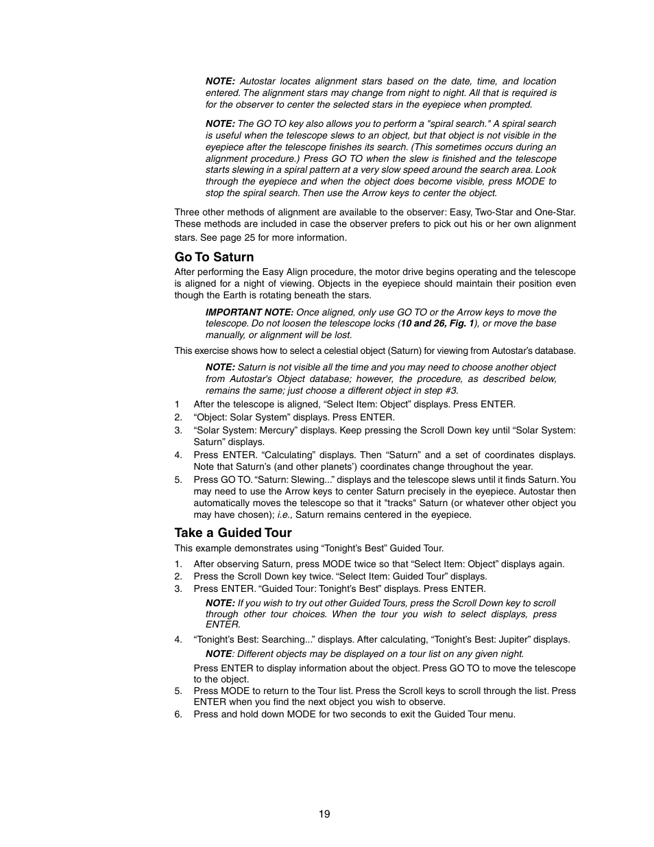 Go to saturn, Take a guided tour | Meade Instruments DS-2000 LNT User Manual | Page 19 / 48