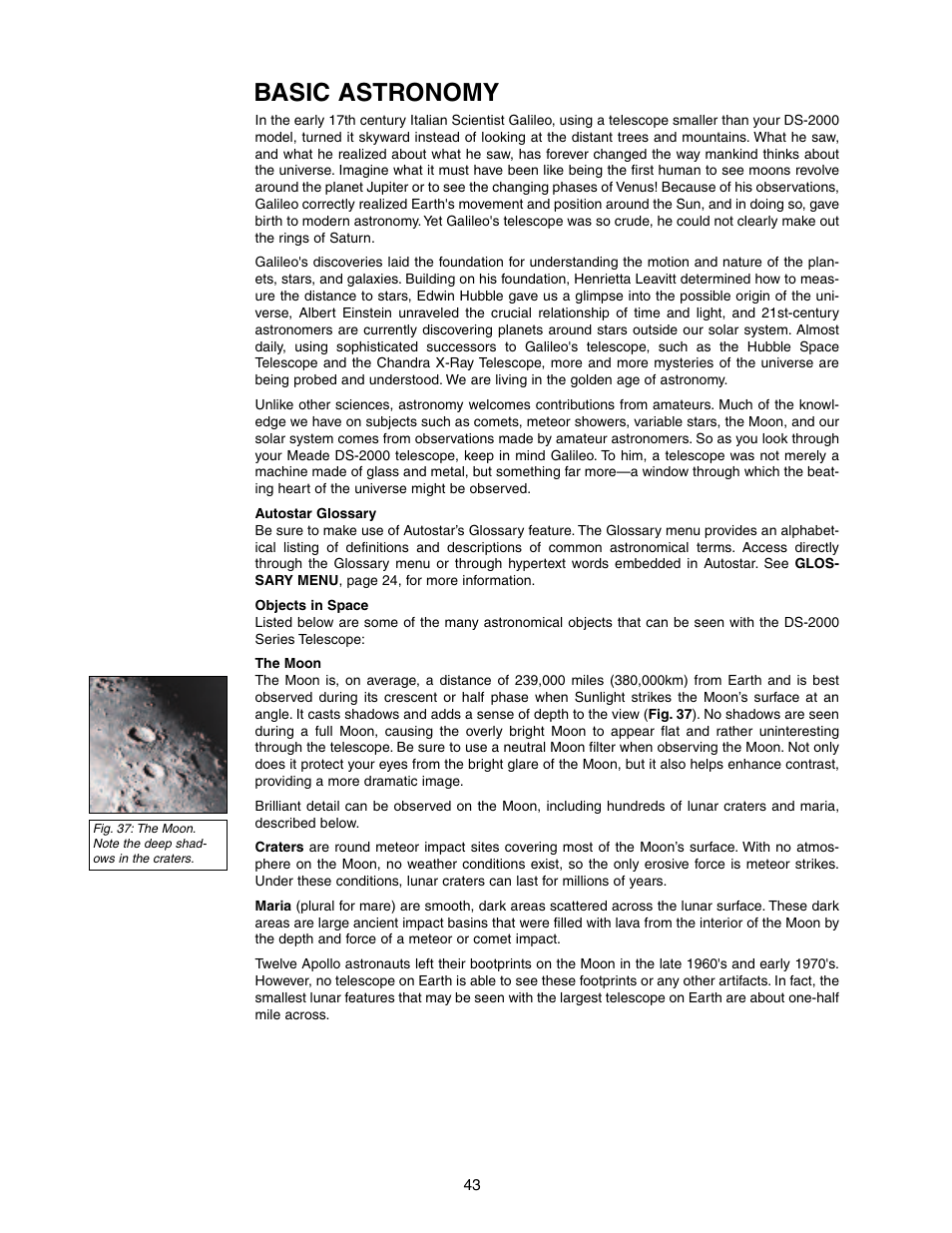 Basic astronomy | Meade Instruments DS-2000 LNT User Manual | Page 43 / 48