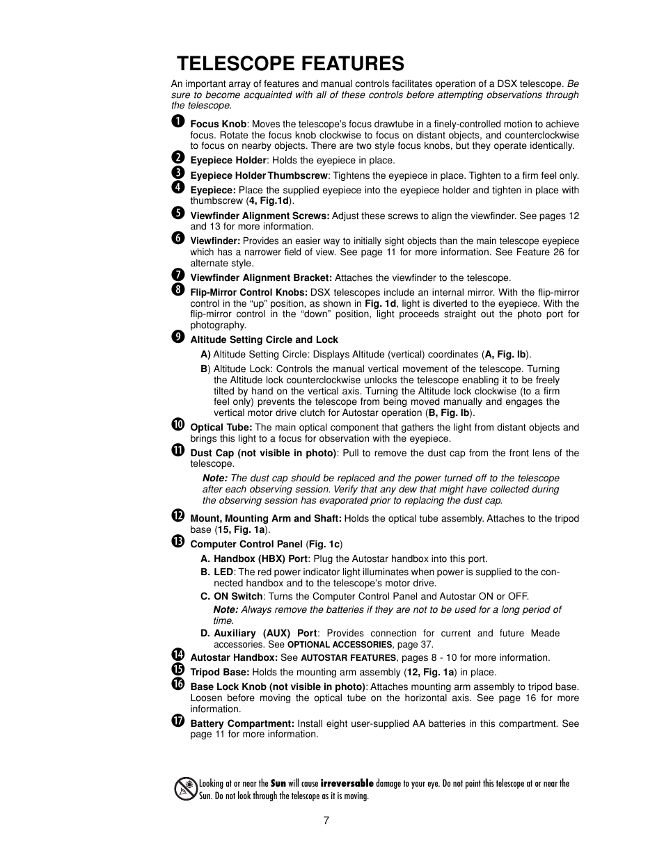 Telescope features | Meade Instruments DS-2000 MAK Generation II Maksutov-Cassegrain Telesopes User Manual | Page 7 / 44