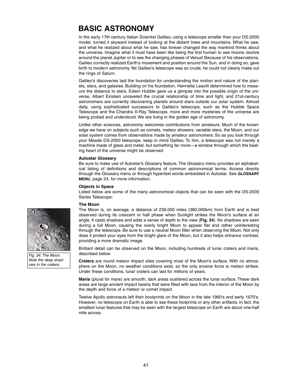 Basic astronomy | Meade Instruments DS-2090 User Manual | Page 41 / 44