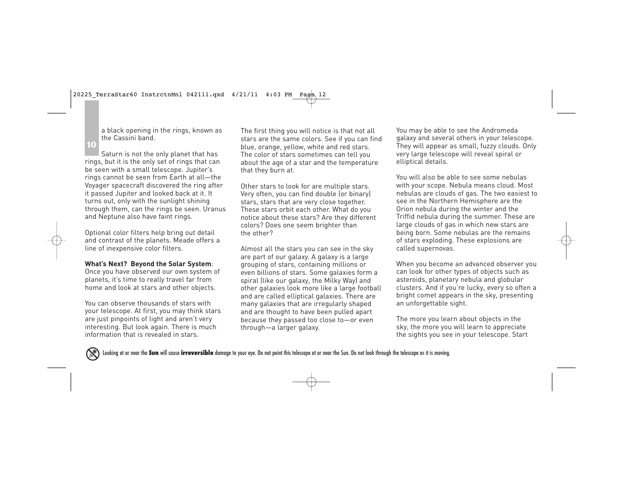 Meade Instruments TerraStar 60 User Manual | Page 12 / 24