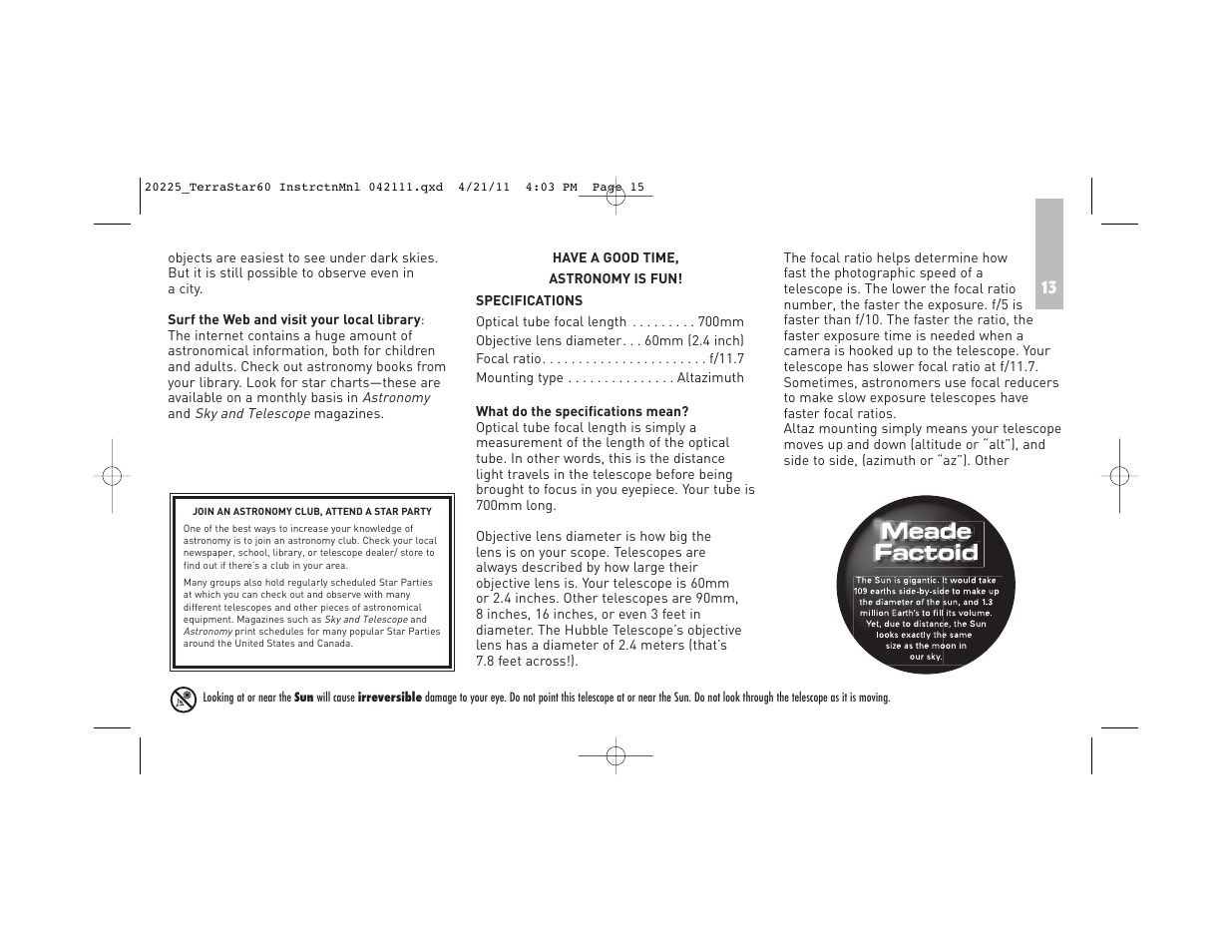 Meade Instruments TerraStar 60 User Manual | Page 15 / 24