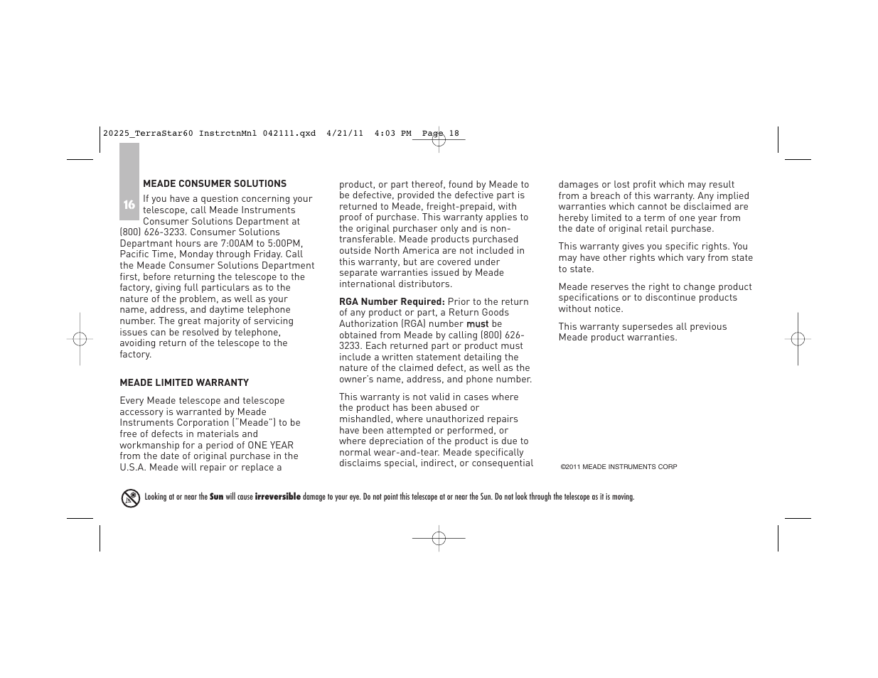 Meade Instruments TerraStar 60 User Manual | Page 18 / 24
