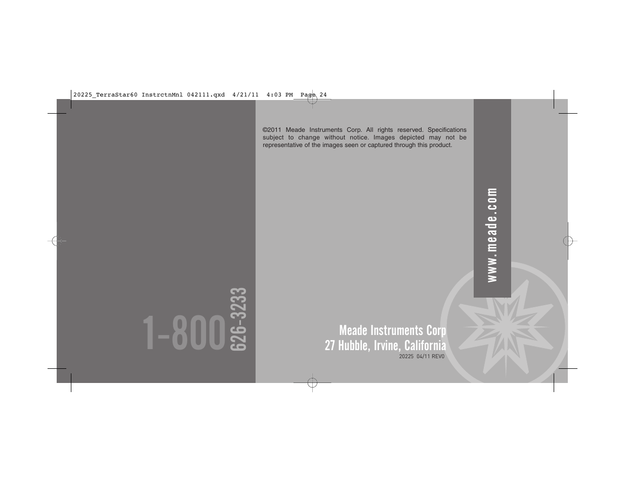 Meade Instruments TerraStar 60 User Manual | Page 24 / 24