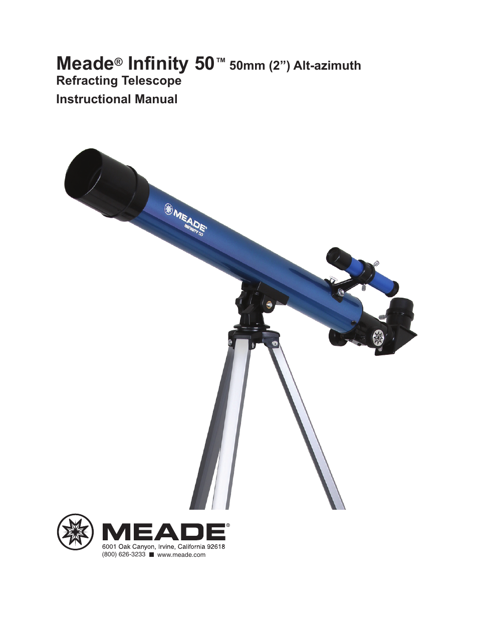 Meade Instruments Infinity 50AZ Refractor User Manual | 8 pages