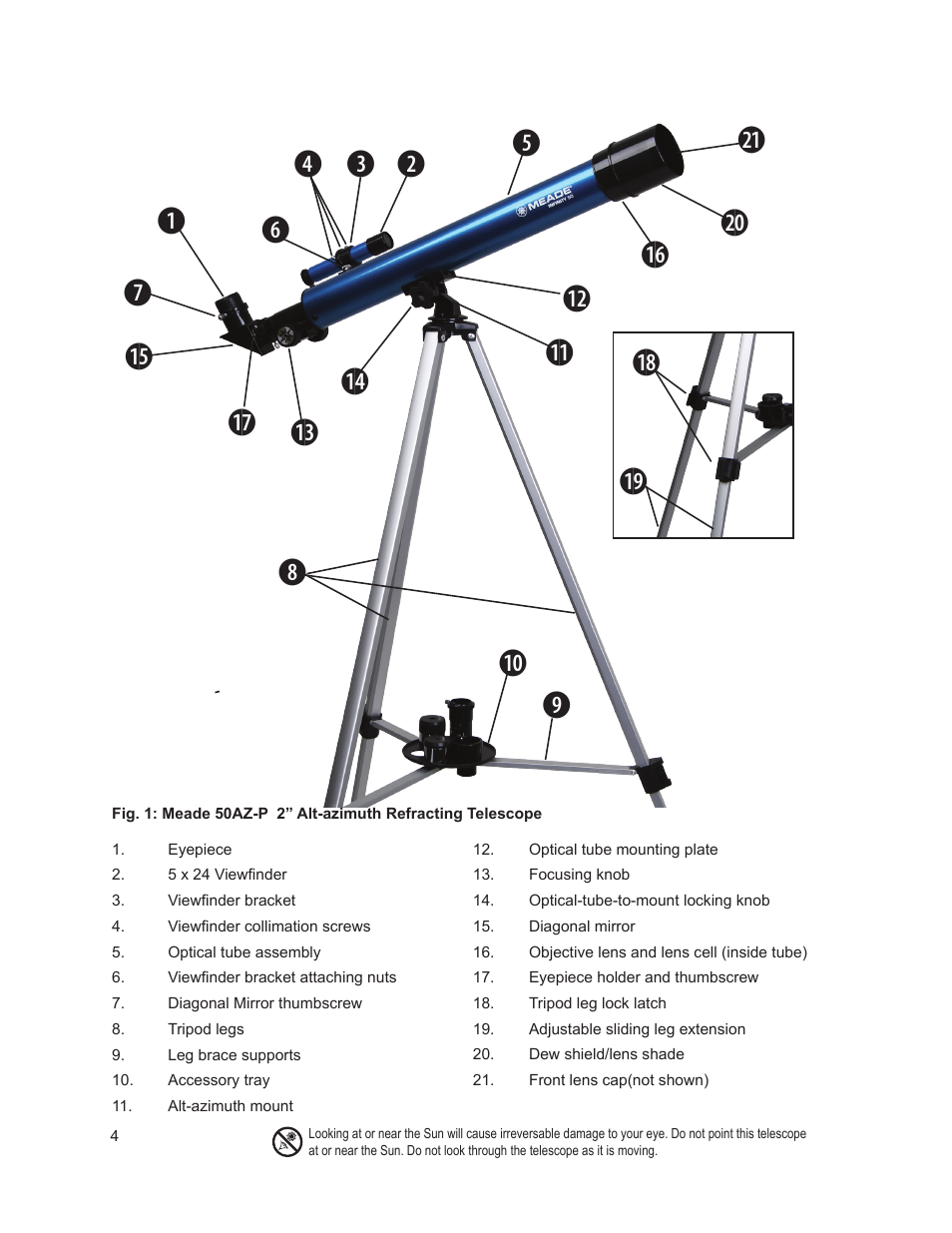 Meade Instruments Infinity 50AZ Refractor User Manual | Page 4 / 8