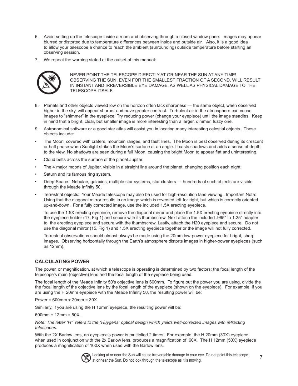 Meade Instruments Infinity 50AZ Refractor User Manual | Page 7 / 8