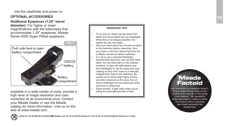 Meade Instruments Infinity 80, 90 and 102mm Refractor User Manual | Page 17 / 20