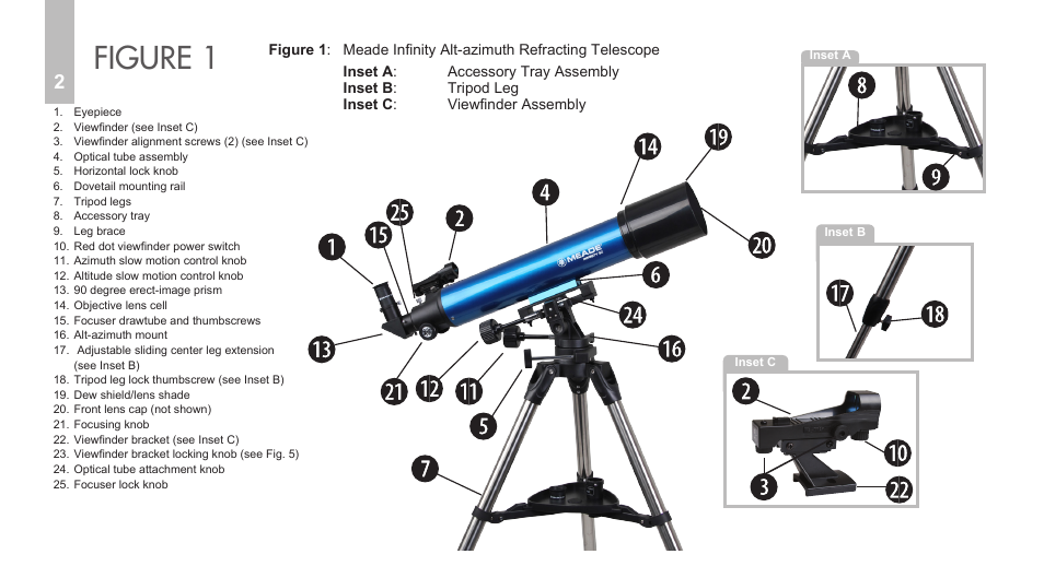 Figure 1 | Meade Instruments Infinity 80, 90 and 102mm Refractor User Manual | Page 4 / 20