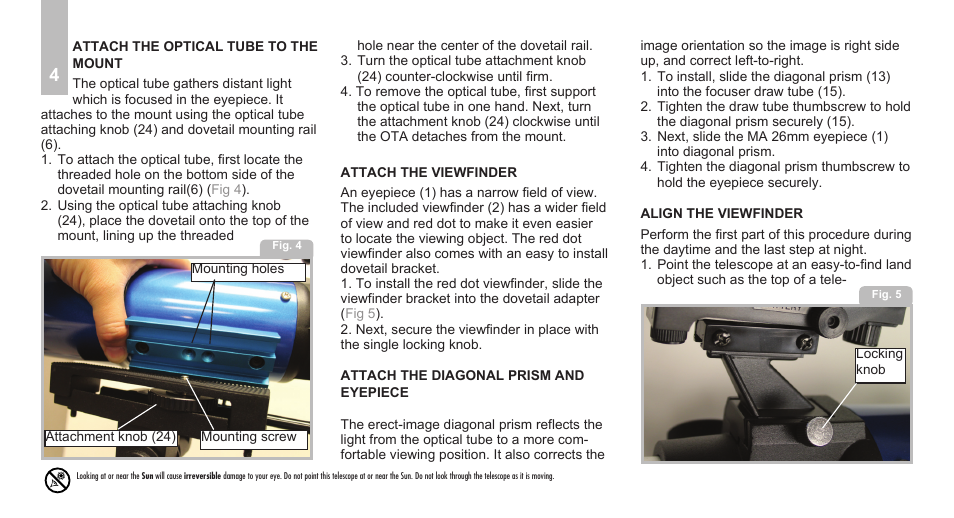 Meade Instruments Infinity 80, 90 and 102mm Refractor User Manual | Page 6 / 20